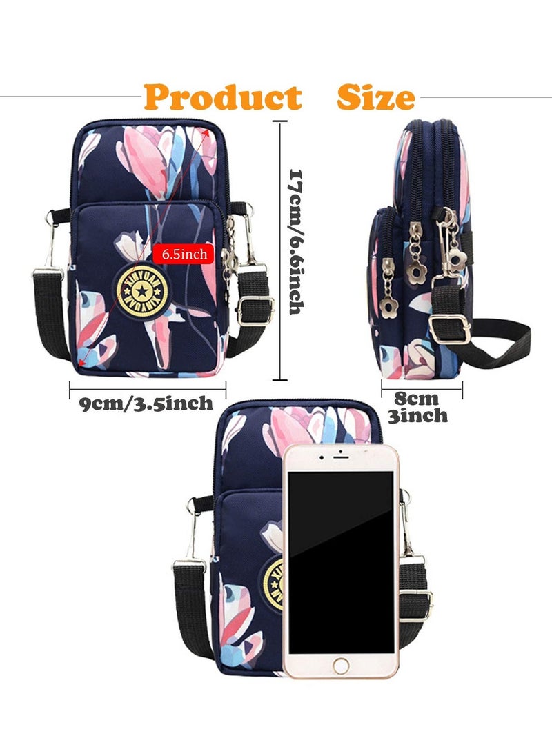 Generic Girl Multifunction Mini Crossbody Bag, Waterproof 3 Layer Phone Pouch Purse Teenage Girl Gifts for Smartphone 6.5" Makeups Cash Keys Cards - Image 2