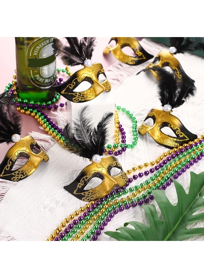 Charniol 24 Pieces Mini Masks Masquerade Mini Mask Small Masquerade Mask Cake Toppers Decorative Mini Mask Mardi Gras Party Decor (Black) - Image 5
