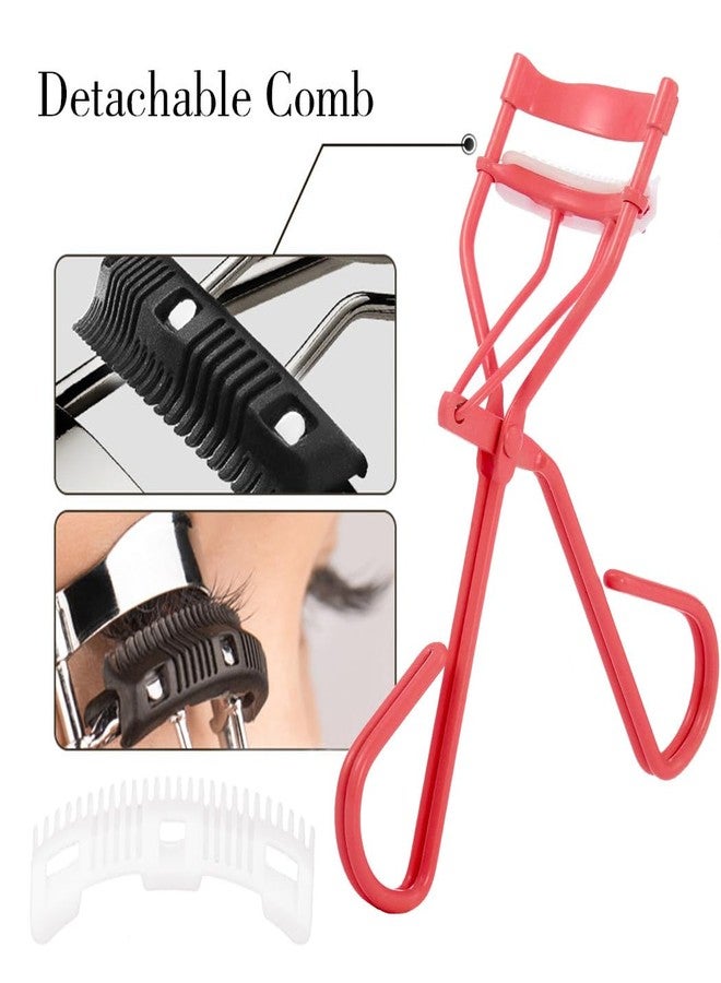 Uranian Eyelash Curlers with Built-in Comb Lash Curler with Comb Eyelash Curler with 2 Silicone Refill Pads Premium Lash Curler Makeup Tool for Women and Girls - Image 3