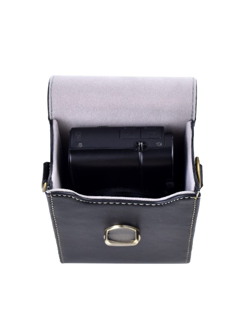 Camera Case for Sony RX100 & HX Series - Retro Leather Case for Ricoh GR IIIx/Ricoh GR III II/Canon G7X II/G7X III/SX720/SX730/SX740/G9X/G9X II (Black)  - Image 3