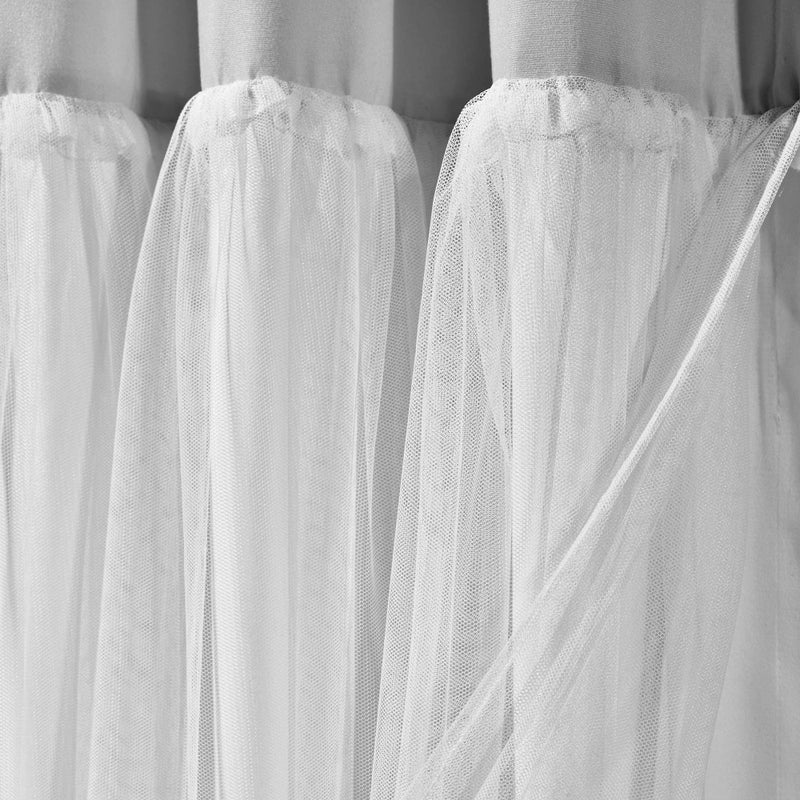 Lush Decor Lush Decor Tulle Skirt Colorblock Shower Curtain  72"" x 72""  Light Gray & White - Image 5