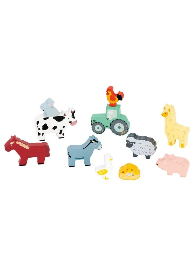 Lelin Farm Animals And Wooden Box