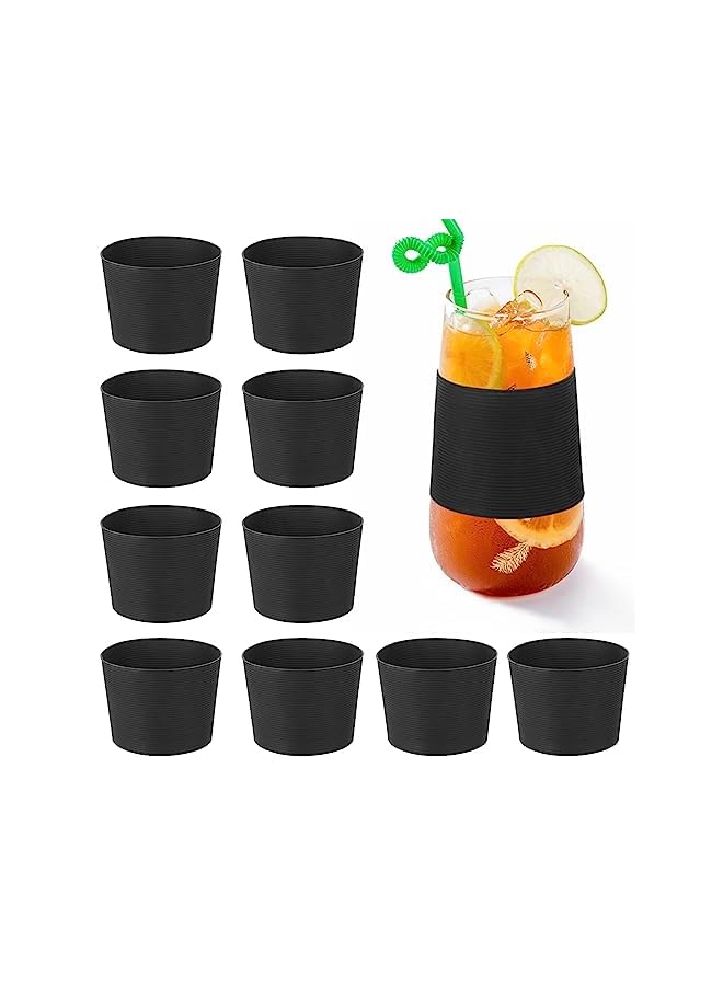 Zaboon Cup Sleeve Reusable Glass Bottle Mug Cup Sleeve Glass Bottle Mug Cup Sleeve Protector Cover Anti Scald Cover Sleeve For Travel Tea Shop Coffee Shop Family Picnic(10Pcs) - Image 2