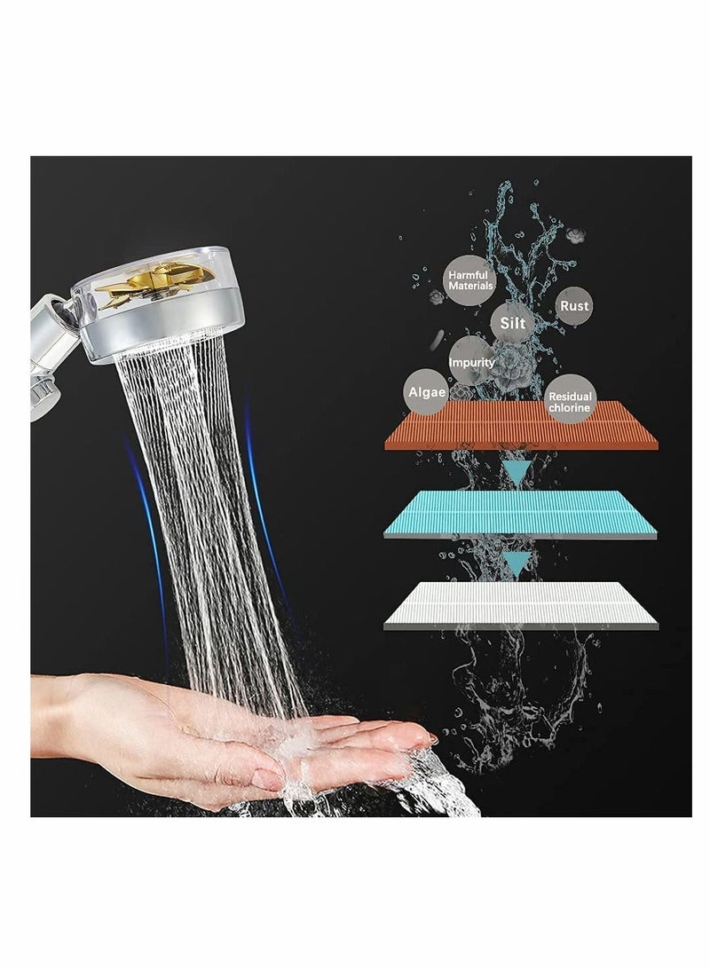 Handheld Turbo Fan High Pressure Shower Head With Filter Supercharged Household Net Celebrity Small Waist Shower Head Shower Rain Filter Shower Head - Image 2