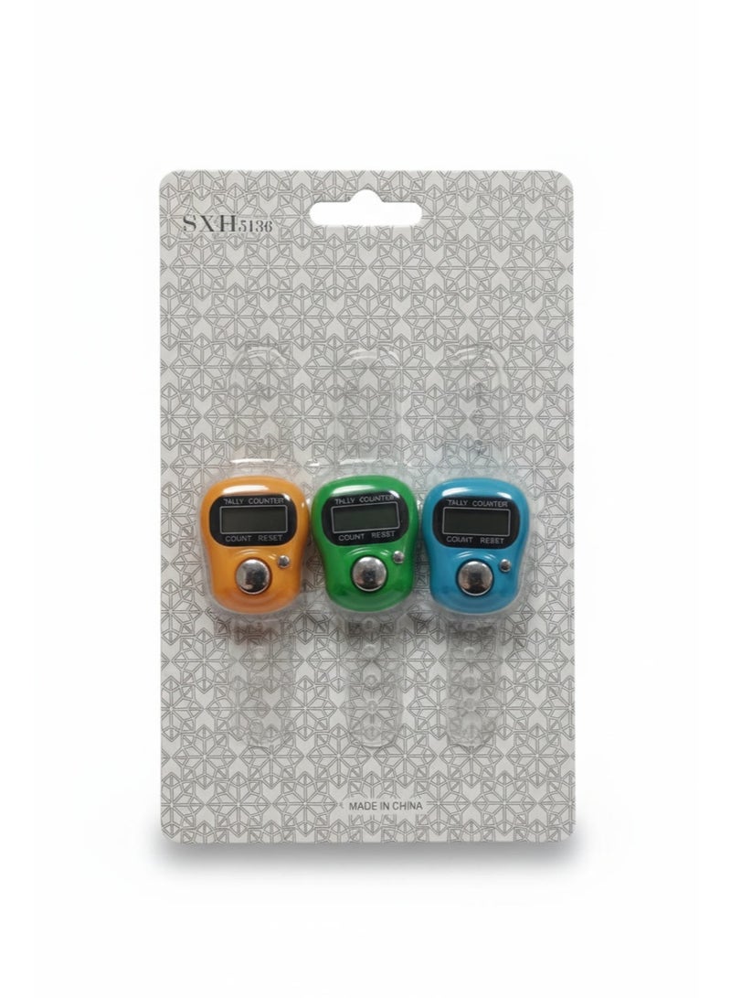 OMG 3 PCS Digital Finger Counter Ring LED Tally Counter with Reset Button, 5 Digit Display (99999), Portable Tasbeeh & Counting Tool - Image 2