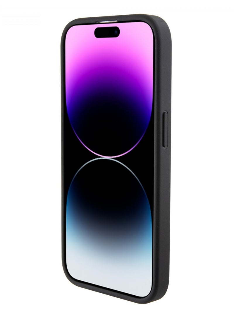 بي إم دبليو حافظة M البولي يوريثين جلد وكربون بشعار معدني لهاتف آیفون 15 برو - أسود - Image 3