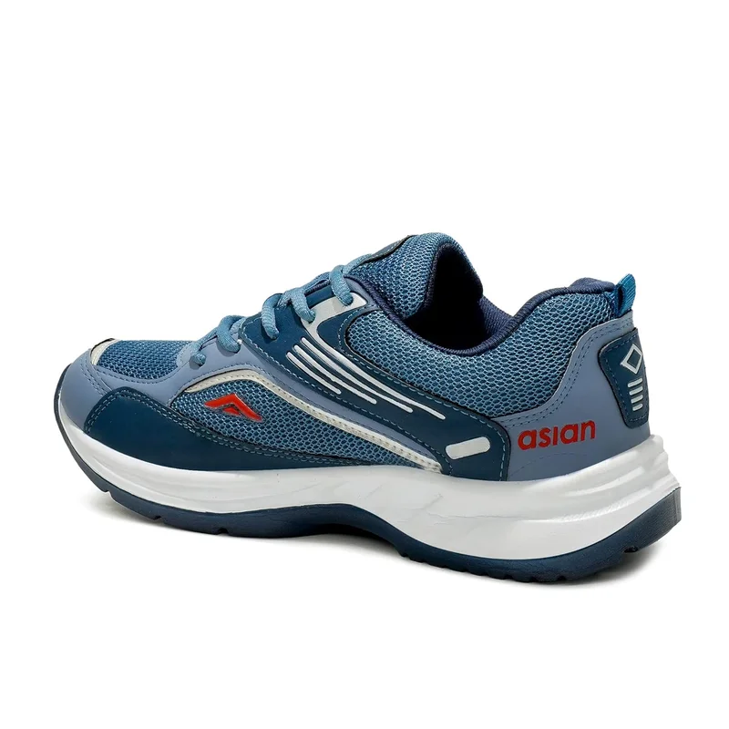 Asian Slate Blue Lace Up Running Shoes for Men