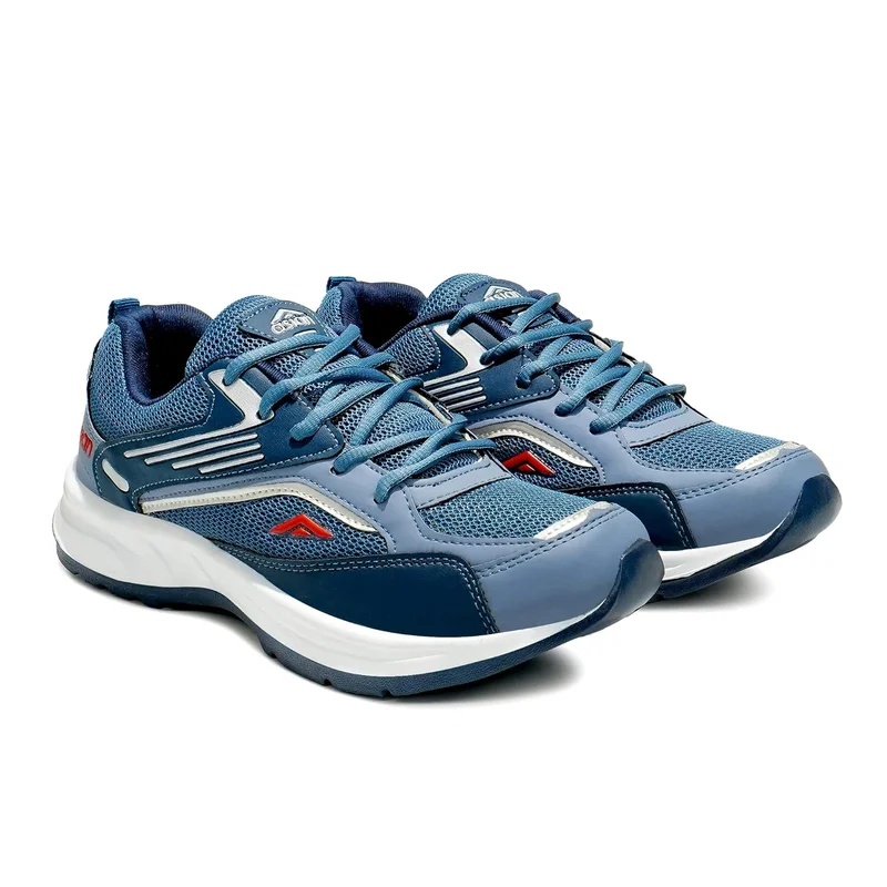 Asian Slate Blue Lace Up Running Shoes for Men