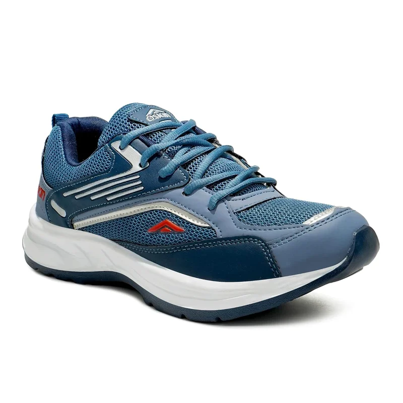 Asian Slate Blue Lace Up Running Shoes for Men
