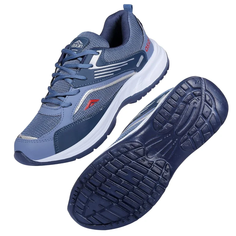 Asian Slate Blue Lace Up Running Shoes for Men