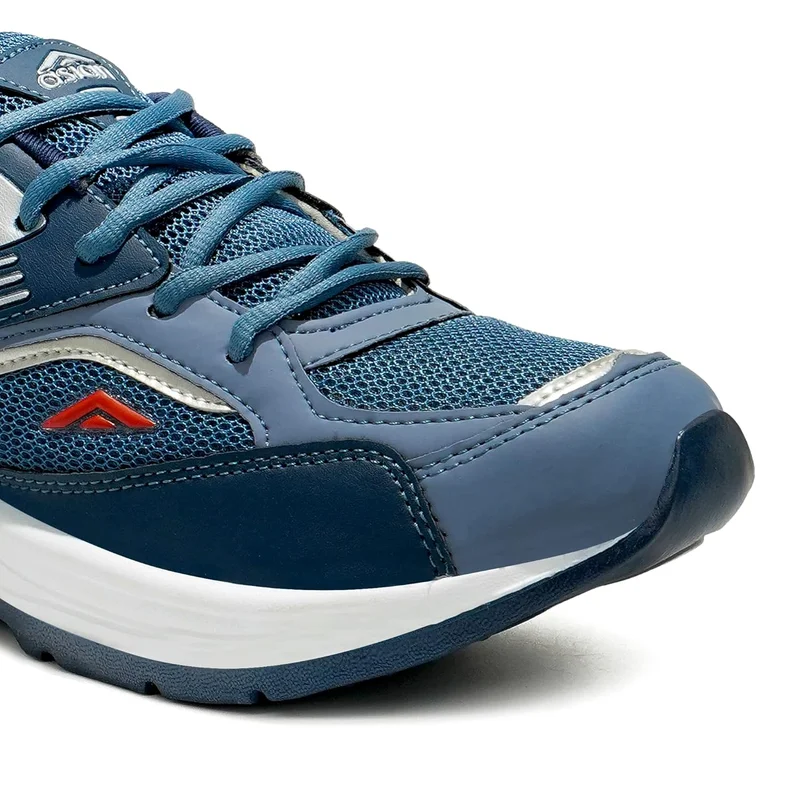 Asian Slate Blue Lace Up Running Shoes for Men