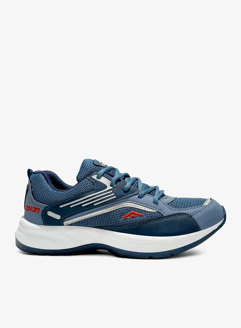 Asian Slate Blue Lace Up Running Shoes for Men