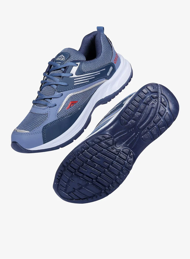 Asian  Slate Blue Lace Up Running Shoes for Men for Men | Best Price UAE