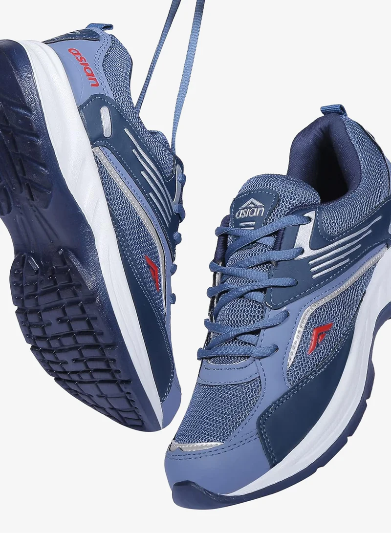 Asian  Slate Blue Lace Up Running Shoes for Men for Men | Best Price UAE