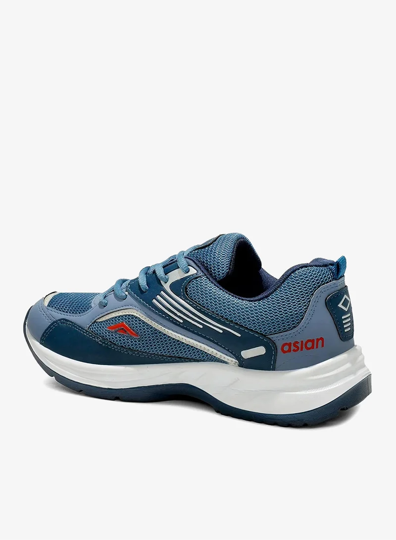Asian  Slate Blue Lace Up Running Shoes for Men for Men | Best Price UAE