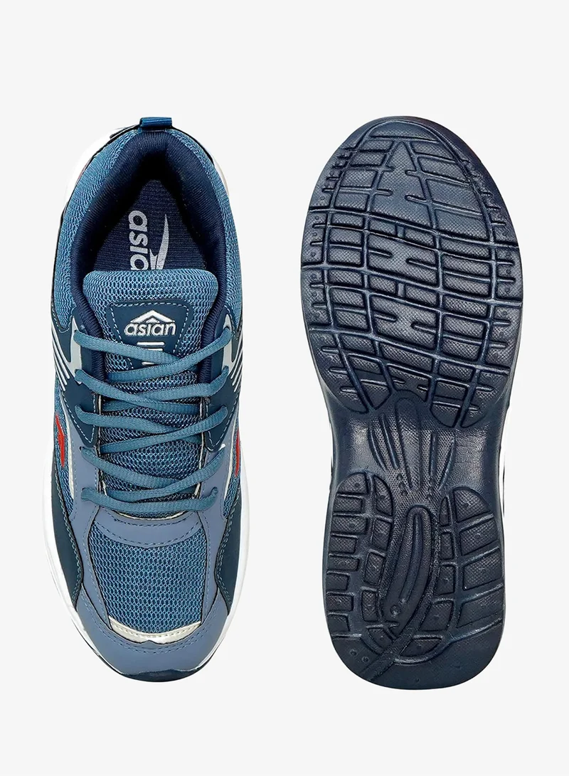 Asian  Slate Blue Lace Up Running Shoes for Men for Men | Best Price UAE