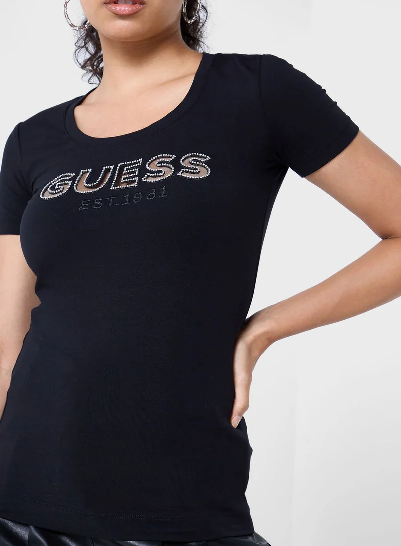 GUESS Crew Neck Logo T-Shirt
