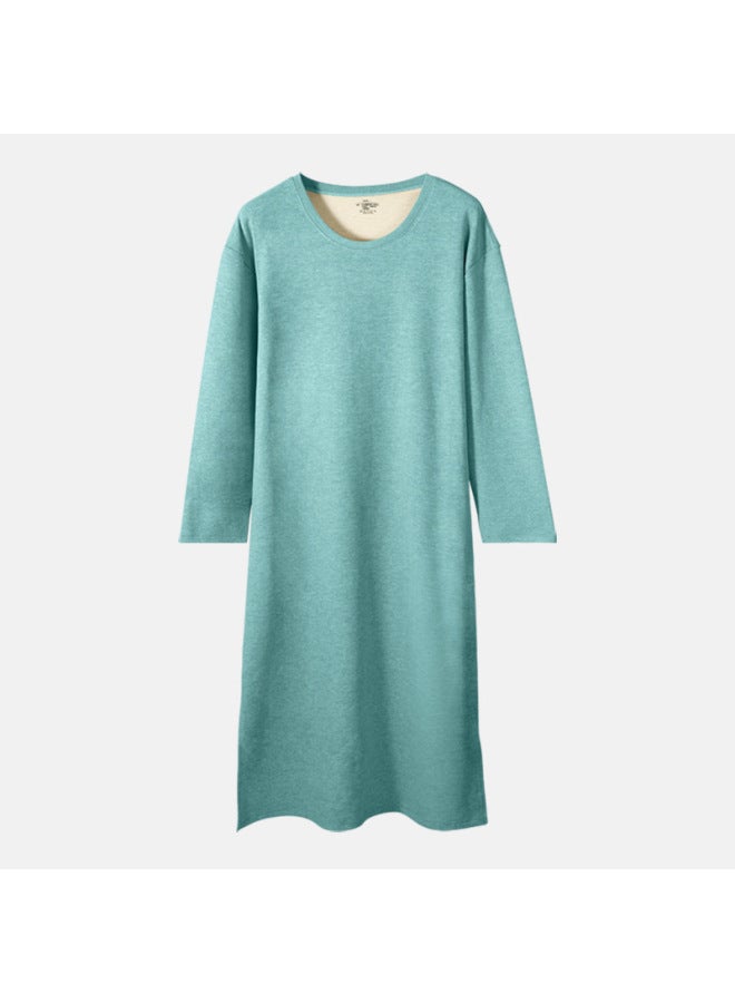 Austrian Element بيجاما من الصوف والحرير للرجال لفصلي الخريف والشتاء، رداء حمام بأكمام طويلة وطول الركبة، نايت جاون طويل، ملابس منزلية متعددة الاستخدامات - Image 1