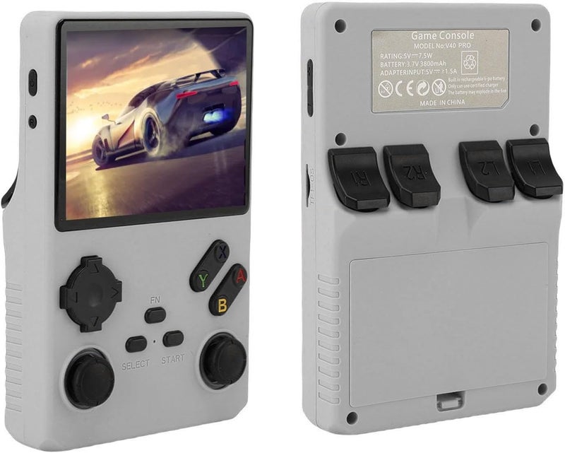 Silver Retro Handheld Game Console 3 5 Inch Screen 35000 Games 45 Emulators 256GB Linux - Image 1