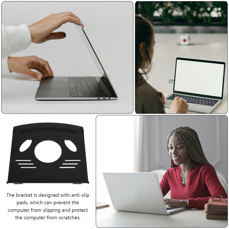 Foldable Laptop Stand Adjustable Tablet Holder Portable Desktop Riser Black - Image 4