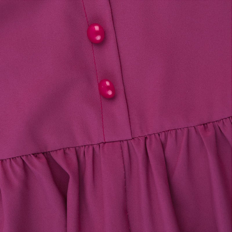HEQU Regency Dresses for Women with Satin Sash Ruffle Empire Waist Dress Gown (3XL, Mulberry) - Image 5