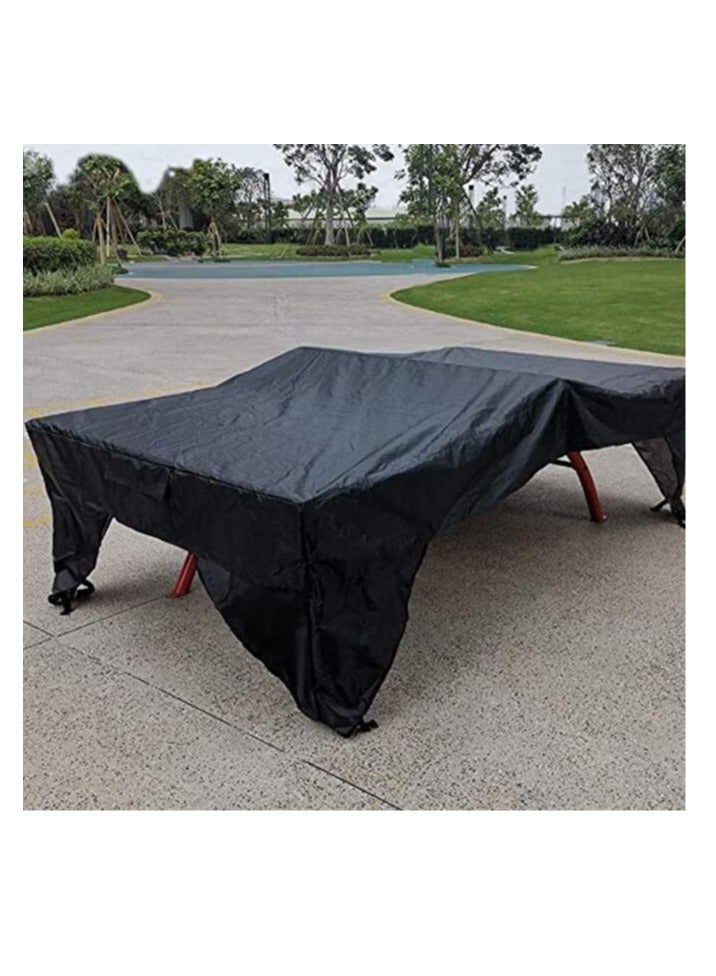 Table Tennis Cover Outdoor dustproof Waterproof Ping Pong Table Cover,Table Tennis Cover,Lightweight Waterproof Prevent Dripping Water,280*153*73cm,Black - Image 2