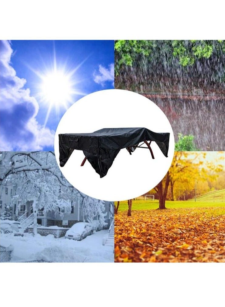 Table Tennis Cover Outdoor dustproof Waterproof Ping Pong Table Cover,Table Tennis Cover,Lightweight Waterproof Prevent Dripping Water,280*153*73cm,Black - Image 4