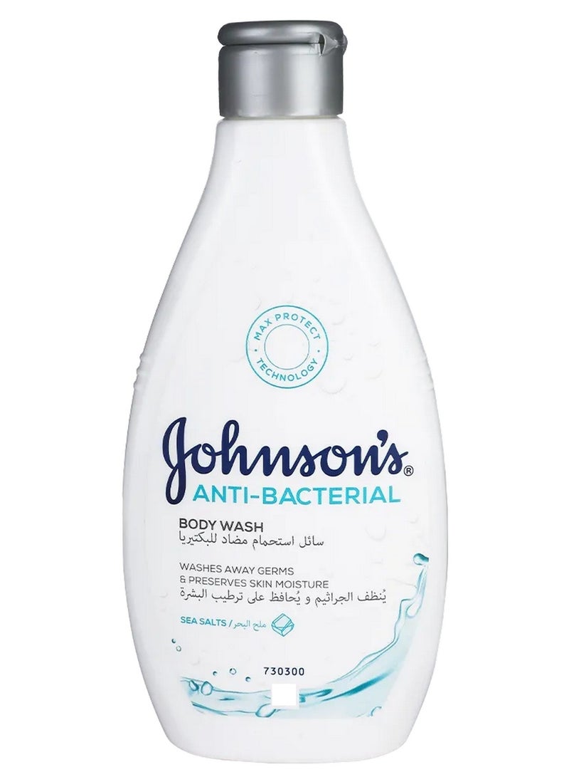 Johnson's Anti-Bacterial Sea Salts Body Wash Washes Away Germs & Preserves Skin Moisture 400 ML 400ml - Image 1