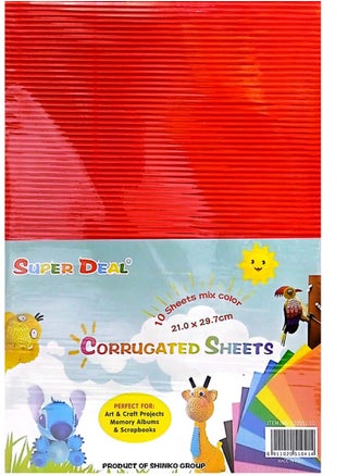 10 Sheets A4 Corrugated Sheets Multicolor - pzsku/Z968E0AA7AA62A9C957F1Z/45/_/1708611005/a8a5c4a7-4983-48cb-8b1f-52f32ce593c0