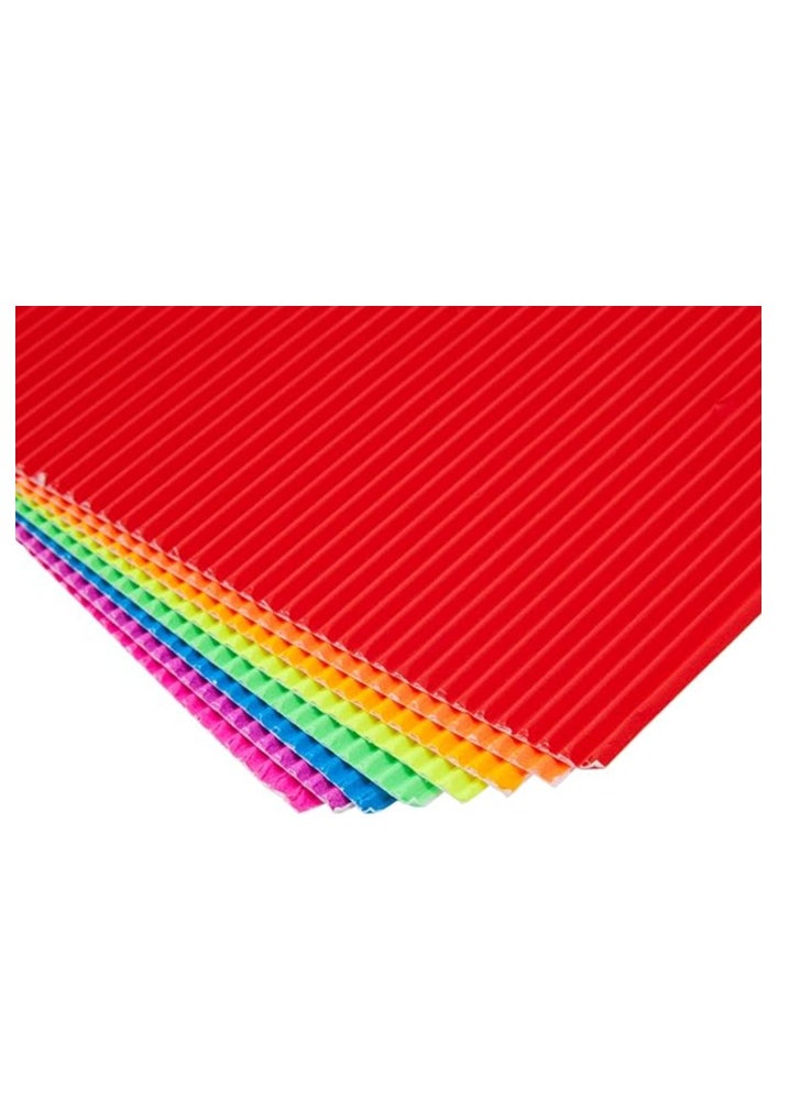 SUPER DEAL - 10 Sheets A4 Corrugated Sheets Multicolor - Image 1