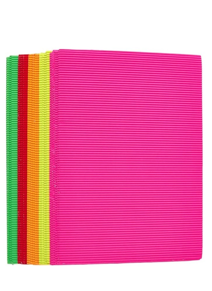 SUPER DEAL - 10 Sheets A4 Corrugated Sheets Multicolor - Image 1