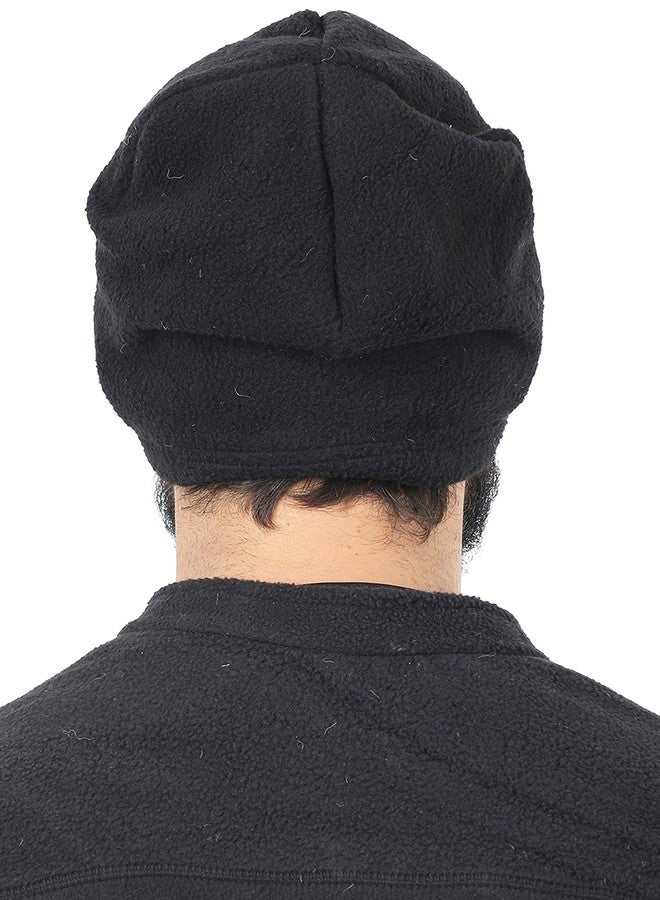 Tripole Unisex Winter Fleece Cap (Black, Free Size) - Image 4