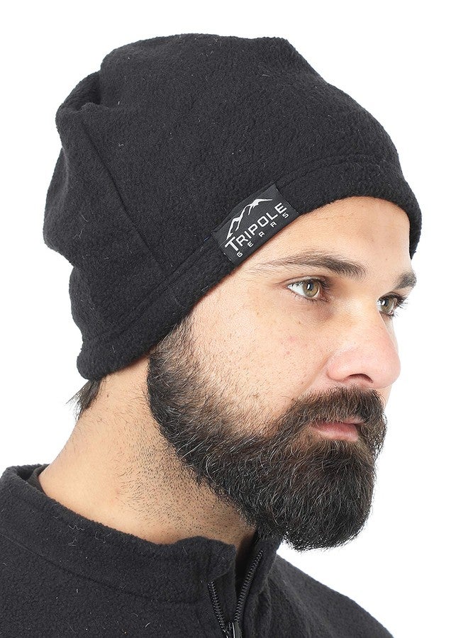 Tripole Unisex Winter Fleece Cap (Black, Free Size) - Image 5