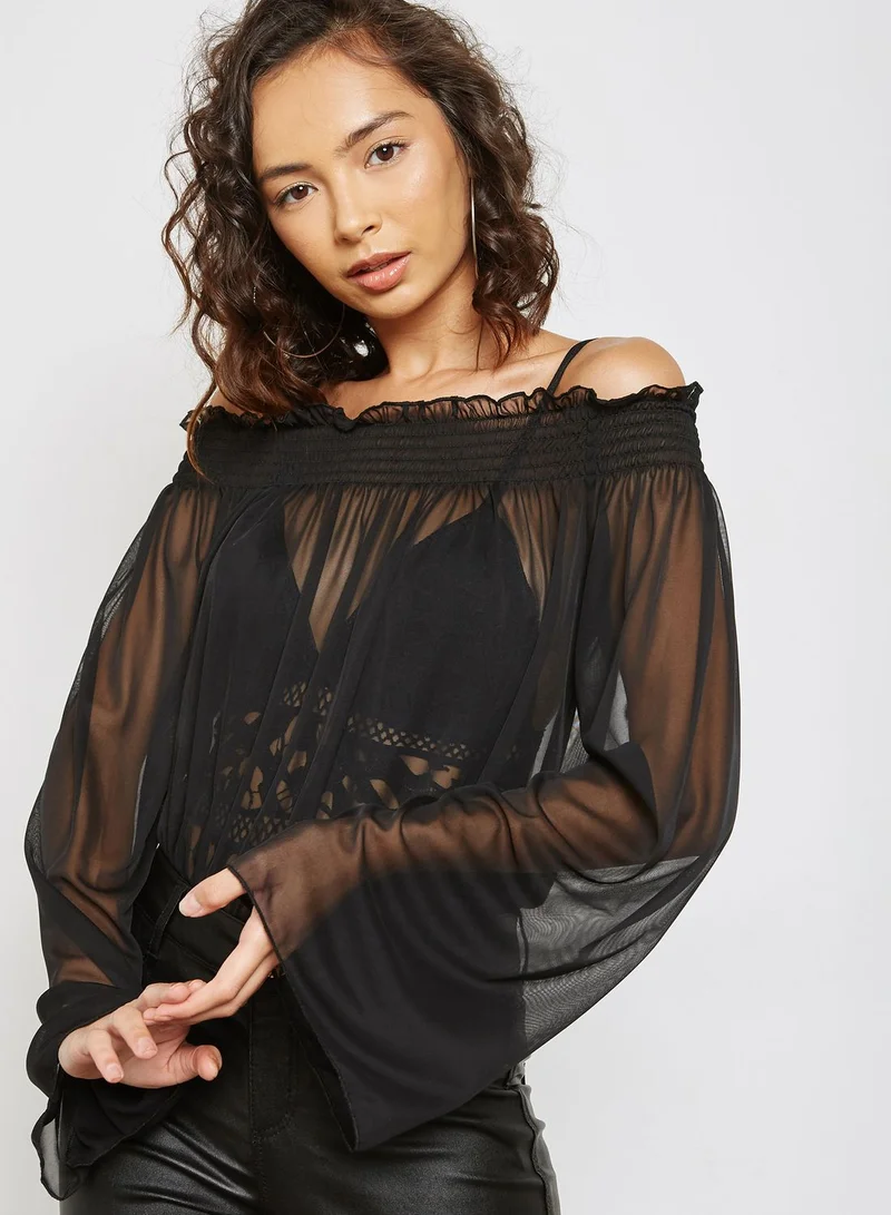 Missguided Mesh Bardot Body
