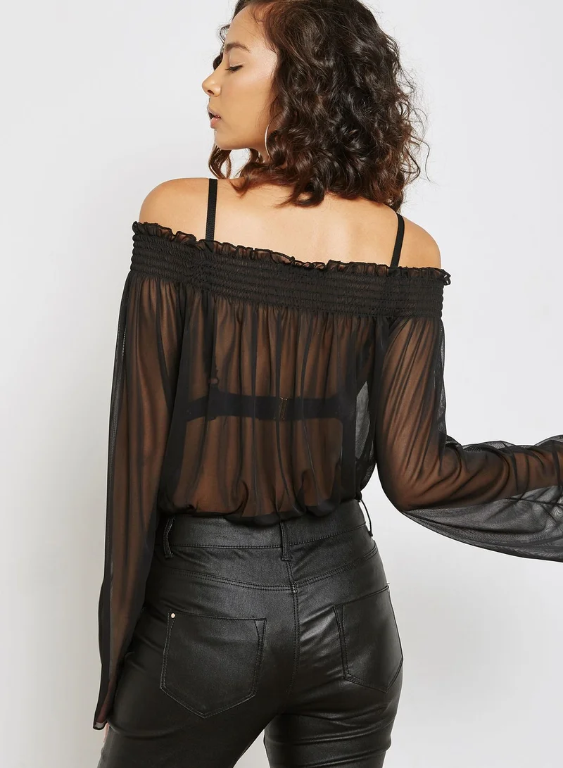 Missguided Mesh Bardot Body