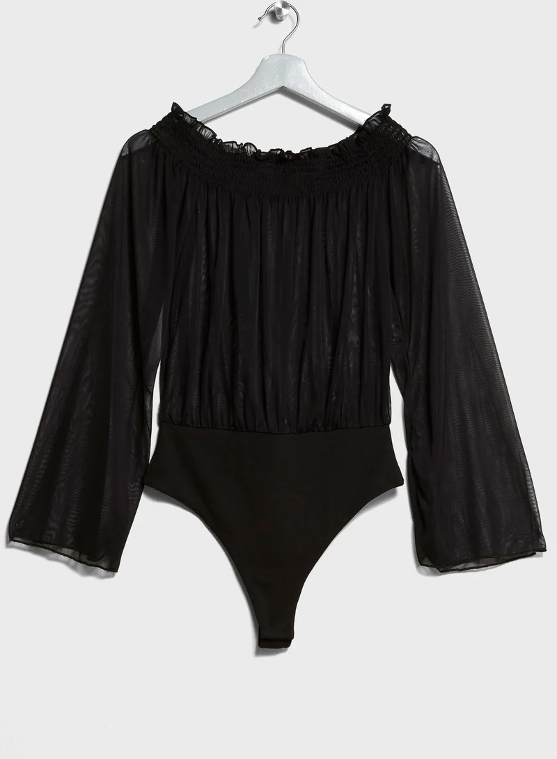 Missguided Mesh Bardot Body