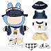 ARTST Doll Clothes for 17cm LabubuCool Causal Outfit Accessories Clothing for 17cm67inch DollJean Bucket HatTShirtsCowboy VestKhaki PantsCanvasWaist Scarf White - Image 2
