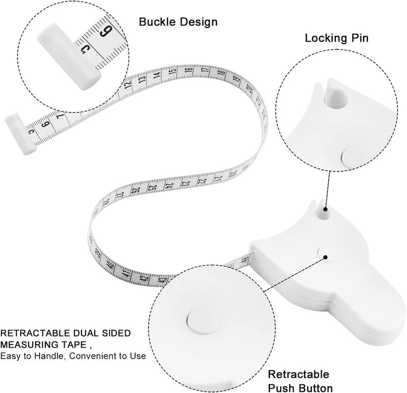 SKDBPM Body Measuring Tape Retractable inch tape for measurement for body with Lock Pin and Push Button 150cm Tape Measure for Fat Measurement and Weight Loss Sewing Tape Tailor Tape Multicolor - Image 4