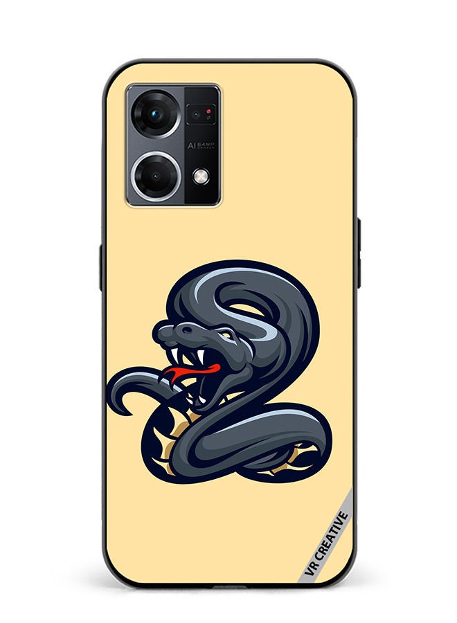 VR CREATIVE Protective Case Cover For Oppo Reno8 4G Snake Design Multicolour - Image 1
