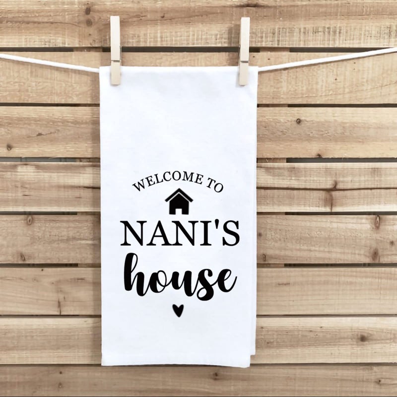 PXTIDY Nani Gift Grandma Kitchen Towel Welcome to Nanis House Grandmother Gifts from Grandkids (WELCOME to NANI'S house) - Image 5