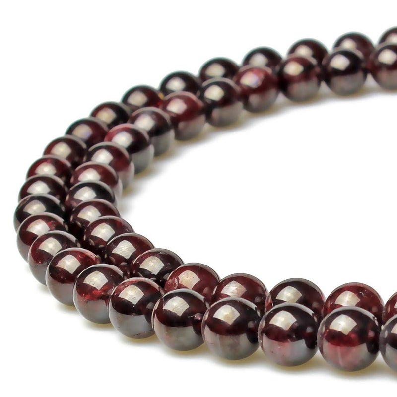 MJDCB Natural Stone Beads Garnet Round Loose Beads for Jewelry Making DIY Bracelet Necklace 4mm