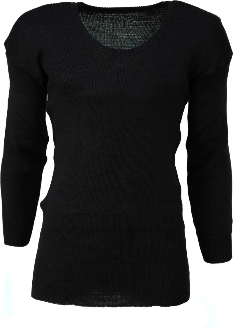 Oppland Men's Winter 100% Wool Thermal Undershirt Long Sleeve Thick Classic Wool Knitted Solid Color Keeps Warm