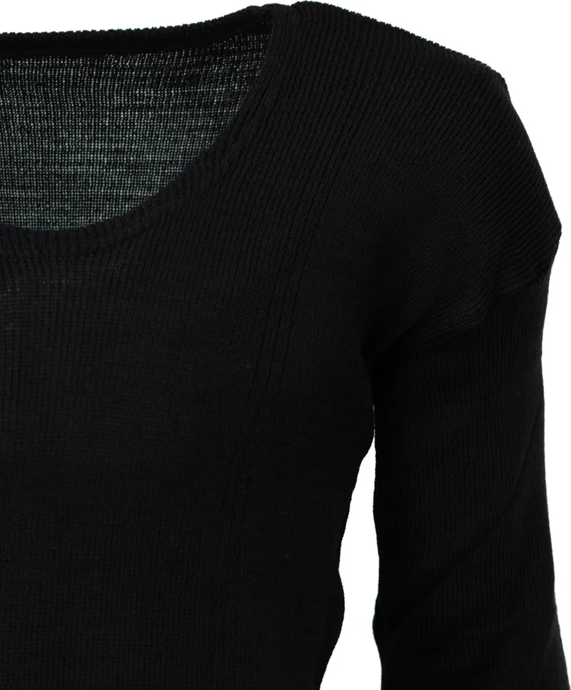 Oppland Men's Winter 100% Wool Thermal Undershirt Long Sleeve Thick Classic Wool Knitted Solid Color Keeps Warm