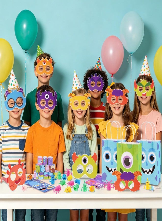 Vanblue 84 Pcs Monster Party Favors Gifts Monster Birthday Decorations for Kids, Finger Puppets Toys Straw Goodie Bag, Classroom School Reward, Pinata Stuffers - Image 5
