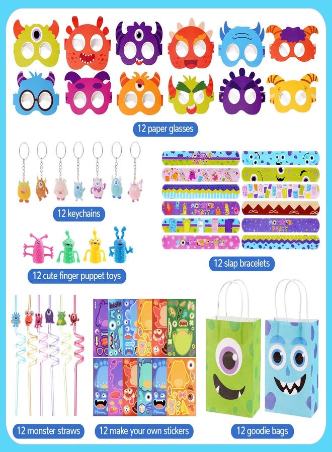 Vanblue 84 Pcs Monster Party Favors Gifts Monster Birthday Decorations for Kids, Finger Puppets Toys Straw Goodie Bag, Classroom School Reward, Pinata Stuffers - Image 3