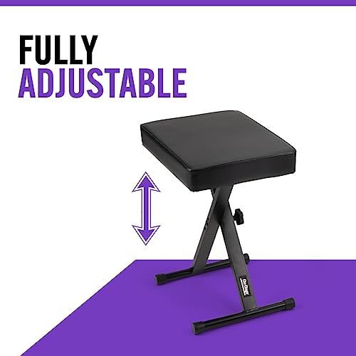 OnStage On-Stage KT7800 Three-Position X-Style Keyboard Bench (Portable, Folding, Seating for Keyboards, Synths, Organs, and Pianos, Adjustable Height, Padded, Cushioned, Metal Base, Rubber Feet, Black) - Image 2