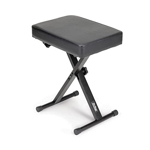 OnStage On-Stage KT7800 Three-Position X-Style Keyboard Bench (Portable, Folding, Seating for Keyboards, Synths, Organs, and Pianos, Adjustable Height, Padded, Cushioned, Metal Base, Rubber Feet, Black) - Image 1
