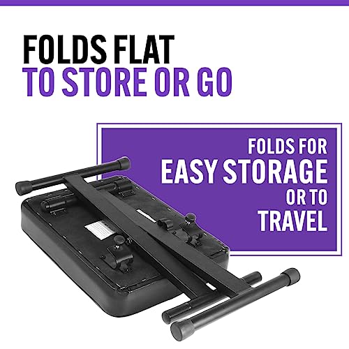 OnStage On-Stage KT7800 Three-Position X-Style Keyboard Bench (Portable, Folding, Seating for Keyboards, Synths, Organs, and Pianos, Adjustable Height, Padded, Cushioned, Metal Base, Rubber Feet, Black) - Image 4