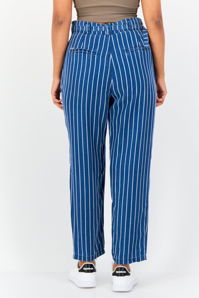 SALSA Women Regular Fit Stripe Straight Leg Pants, Multicolor - Image 3