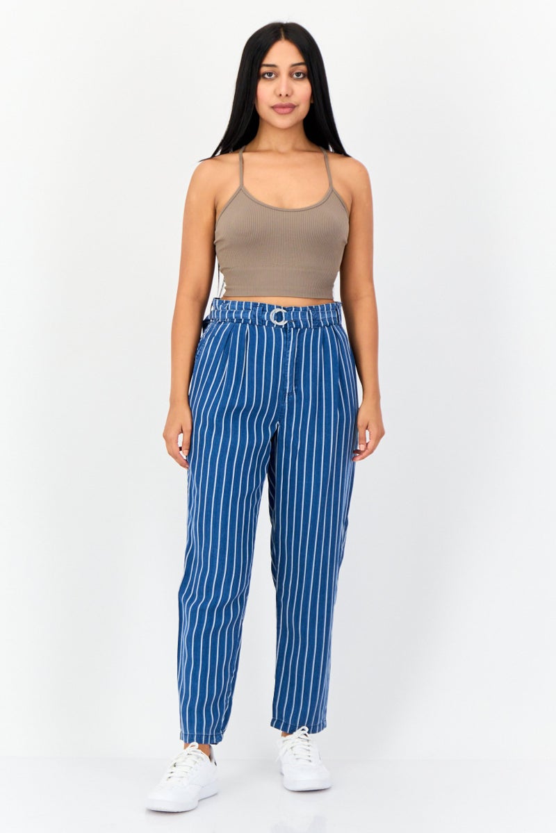 SALSA Women Regular Fit Stripe Straight Leg Pants, Multicolor - Image 4